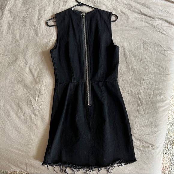 NWT Denim x Alexander Wang frayed zip up mini dress - Picture 7 of 11